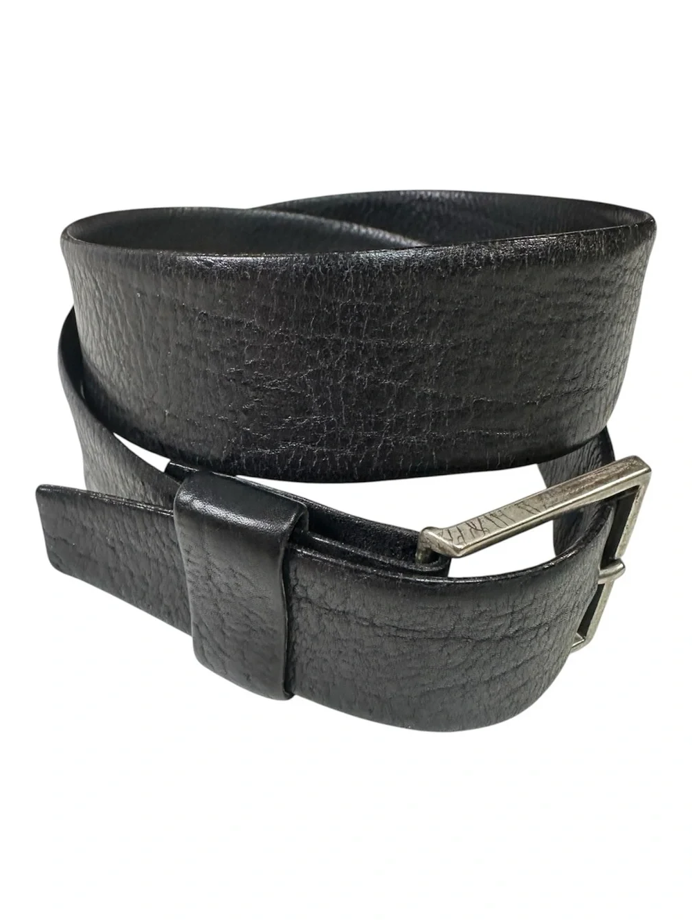 Vintage Sigtuna Buffalo Calf Black Leather Belt Size 34